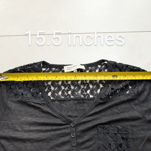 Jones New York Large Black Knit Top - Picture 11 of 12